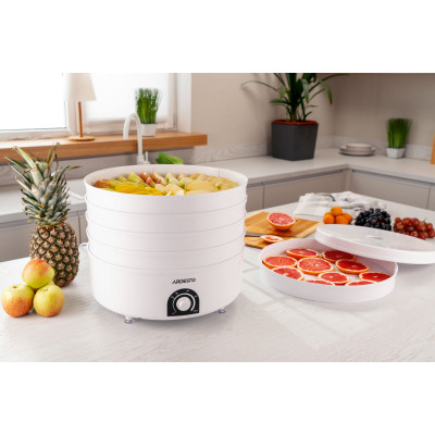 ARDESTO Сушарка для продуктів FDB-5385, 520Вт, піддонів -5x4см, діаметр-38,5см, макс-70°С, рег.темп, пластик , білий ARDESTO Сушарка для продуктів FDB-5385, 520Вт, піддонів -5x4см, діаметр-38,5см, макс-70°С, рег.темп, пластик , білий