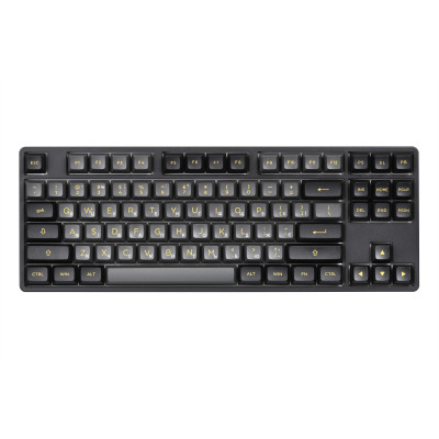 Akko Клавіатура механічна 5087B Plus Black & Gold 87Key, CS Silver, BT/WL/USB-A, Hot-swappable, EN/UKR, RGB, Чорний