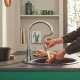 Grohe Змішувач для кухні QuickFix Start Flow, довж.виливу - 215мм, поворотний/витяжний, 1важіль, хром