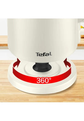 Tefal Електрочайник Thermo Protect, 1.5л, пластик, нержавіюча сталь, світло-бежевий