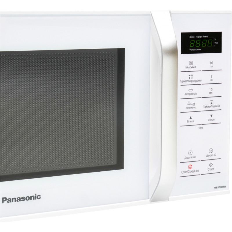 Panasonic Мікрохвильова піч, 25л, 800Вт, дисплей, відкрю ручкою, білий