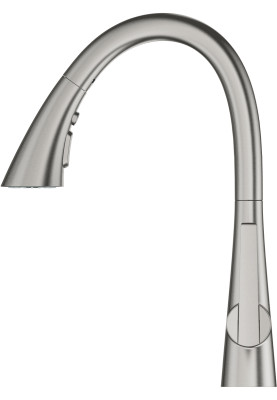 Grohe Змішувач для кухні Scala, довж.виливу - 231мм, поворотний/витяжний, 1важіль, супер сталь