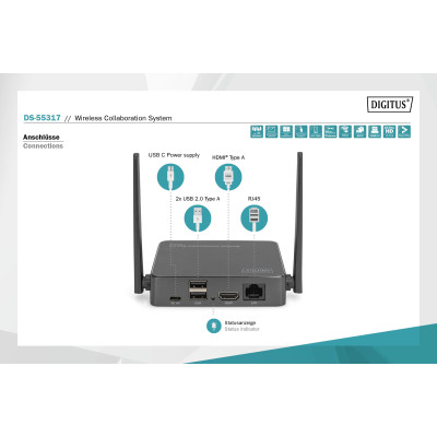 Digitus Система для презентацій Click & Present Pro - Wireless Collaboration System HDMI, 2xTX, 1xRX