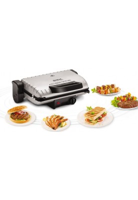 Tefal Гриль прижимний MinuteGrill 1600Вт, темп. режимів-3, з`ємні пластини, розкриття на 180°, метал