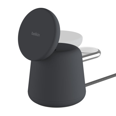 Belkin Зарядне бездротовий пристрій 2в1 MagSafe iPhone/Watch/AirPods, Charcoal Mass