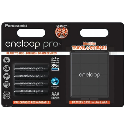 Panasonic Акумулятор Eneloop Pro AAA 930 mAh 4BP+Case