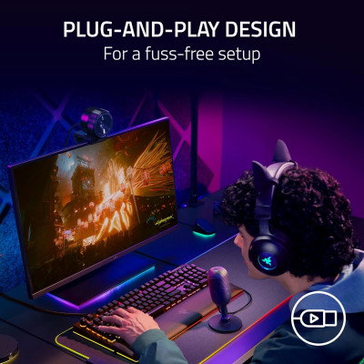 Razer Мікрофон геймінговий Seiren V3 Mini, Omni, USB-A, 1.2м, білий