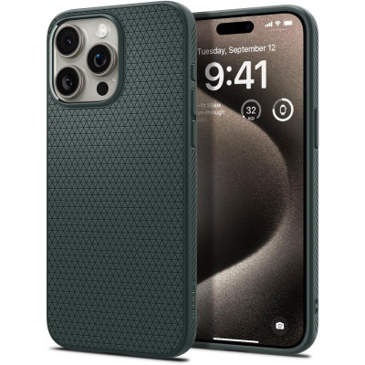 Spigen Чохол для Apple iPhone 15 Pro Liquid Air, Abyss Green