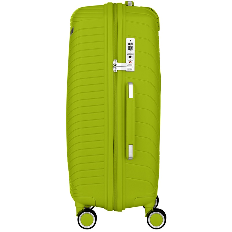 2E Набір пластикових валіз , SIGMA,(L+M+S), 4 колеса, зелене яблуко