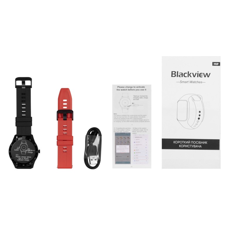 Blackview Смарт-годинник X1 46мм, 1.28", 240*240, TFT, BT 5.1, 64MB, чорний