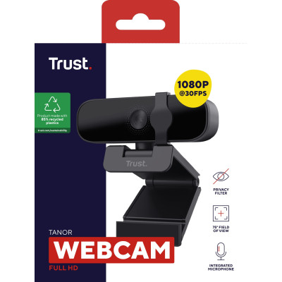 Trust Вебкамера Tanor,Full HD, 30 fps, fixed focus, чорний