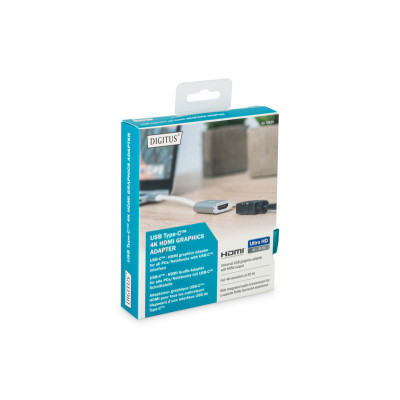Digitus Адаптер USB-C - HDMI UHD 4K, M/F, 0.2 m