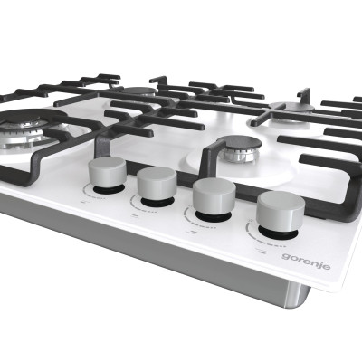 Gorenje Варильна поверхня газова, 60см, чавун, білий
