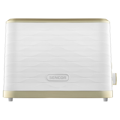 Sencor Тостер 930Вт, підігрів, розморожування, підсвічування, пластик, біло-золотий