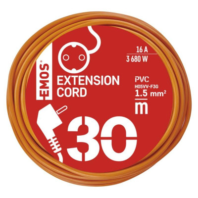 Мережевий подовжувач Emos P01230R 1 розетка 30 м 1,5 мм²