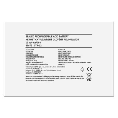 Акумуляторна батарея EMOS B9675, AGM, 12V, 9Ah, fast 6,3mm Акумуляторна батарея EMOS B9675, AGM, 12V, 9Ah, fast 6,3mm