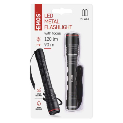 Ліхтар ручний Emos P3113 120 Lm 2xAAA метал фокус Ліхтар ручний Emos P3113 120 Lm 2xAAA метал фокус