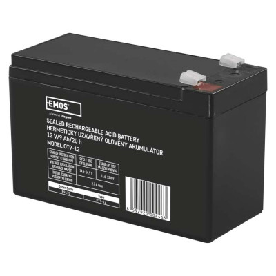 Акумуляторна батарея EMOS B9675, AGM, 12V, 9Ah, fast 6,3mm