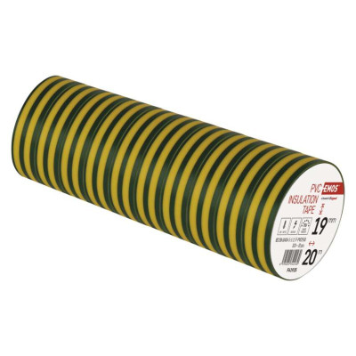 Ізоляційнв стрічка EMOS PVC 19/20 Жовто/Зелена F61925