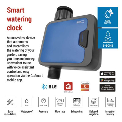 Таймер поливу GoSmart Bluetooth 5.0, 1 вихід PW56201 Таймер поливу GoSmart Bluetooth 5.0, 1 вихід PW56201