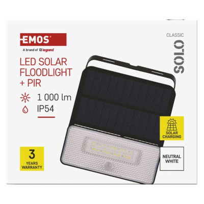Світлодіодний сонячний прожектор EMOS ZG121S 1000 лм IP54 4000K Світлодіодний сонячний прожектор EMOS ZG121S 1000 лм IP54 4000K