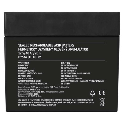 Акумуляторна батарея EMOS B9684, 12V, 40Ah, AGM, M6 Акумуляторна батарея EMOS B9684, 12V, 40Ah, AGM, M6