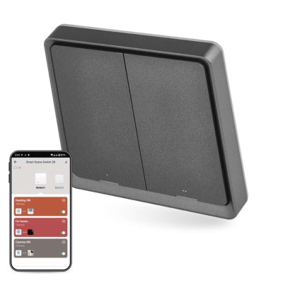Розумний вимикач EMOS H5015 2 кнопки, ZigBee 3.0, чорний