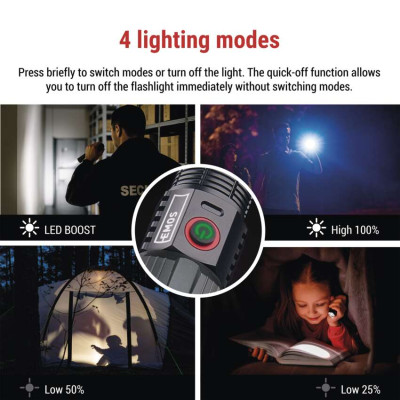 Ліхтар акумуляторний Emos P3120 300 Lm 700 mAh Li-Ion метал фокус Ліхтар акумуляторний Emos P3120 300 Lm 700 mAh Li-Ion метал фокус