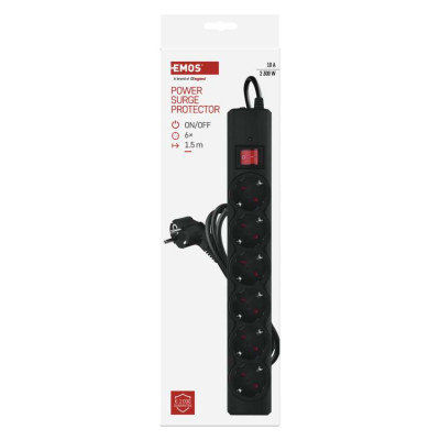 Мережевий фільтр Emos P54218 6 розеток 1,5 м 10 A 2300 Вт 1,5 мм²
