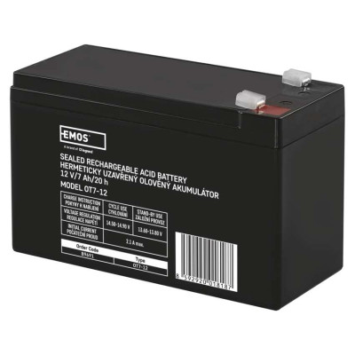 Акумуляторна батарея EMOS B9691, AGM, 12V, 7Ah, fast 4,7mm