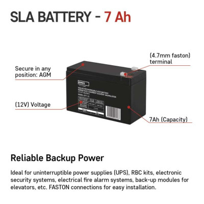 Акумуляторна батарея EMOS B9691, AGM, 12V, 7Ah, fast 4,7mm Акумуляторна батарея EMOS B9691, AGM, 12V, 7Ah, fast 4,7mm