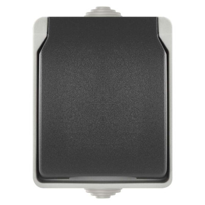 Розетка зовнішня сіра IP44 EMOS, A1396 Розетка зовнішня сіра IP44 EMOS, A1396