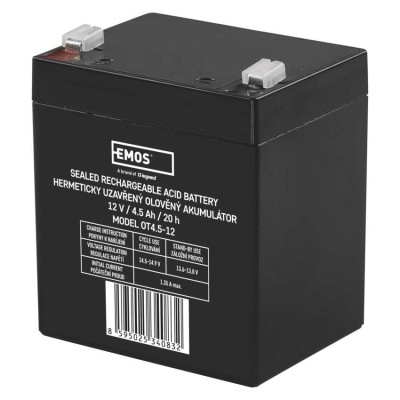 Акумуляторна батарея EMOS B9653, AGM, 12V, 4.5Ah, fast 4,7mm