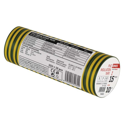 Ізоляційнв стрічка EMOS PVC 15/10 зелений/Y F61515