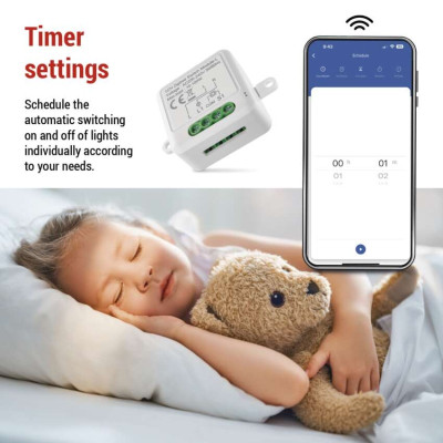 Розумний модуль перемикача EMOS H5103, ZigBee 3.0, 1-канальний не потребує N-проводу