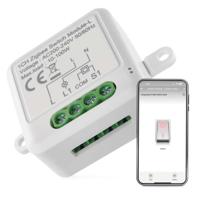 Розумний модуль перемикача EMOS H5103, ZigBee 3.0, 1-канальний не потребує N-проводу