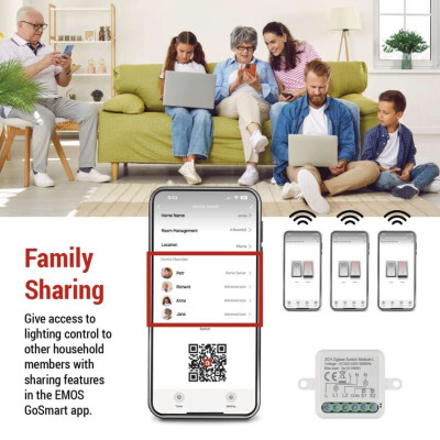 Розумний модуль перемикача EMOS H5104, ZigBee 3.0, 2-канальний Розумний модуль перемикача EMOS H5104, ZigBee 3.0, 2-канальний