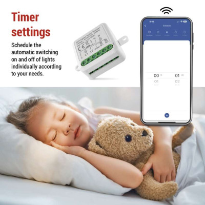 Розумний модуль перемикача EMOS H5104, ZigBee 3.0, 2-канальний Розумний модуль перемикача EMOS H5104, ZigBee 3.0, 2-канальний