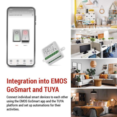 Розумний модуль перемикача EMOS H5104, ZigBee 3.0, 2-канальний Розумний модуль перемикача EMOS H5104, ZigBee 3.0, 2-канальний