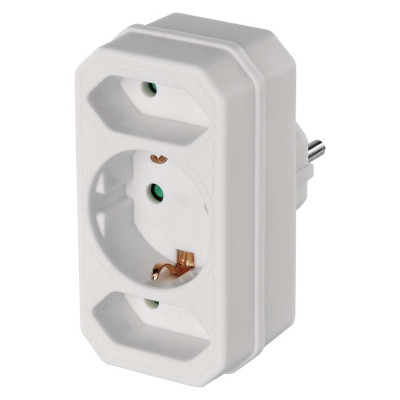Адаптер EMOS SCHUKO P00272 2× прямокутна + 1× кругла, біла