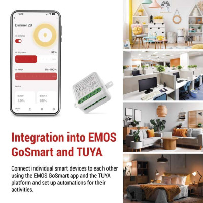 Розумний модуль регулювання яскравості EMOS H5108, ZigBee 3.0, 2-канальний Розумний модуль регулювання яскравості EMOS H5108, ZigBee 3.0, 2-канальний