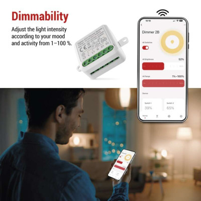 Розумний модуль регулювання яскравості EMOS H5108, ZigBee 3.0, 2-канальний Розумний модуль регулювання яскравості EMOS H5108, ZigBee 3.0, 2-канальний