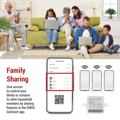 Розумний модуль двигуна EMOS H5109, ZigBee 3.0, 1-канальний Розумний модуль двигуна EMOS H5109, ZigBee 3.0, 1-канальний