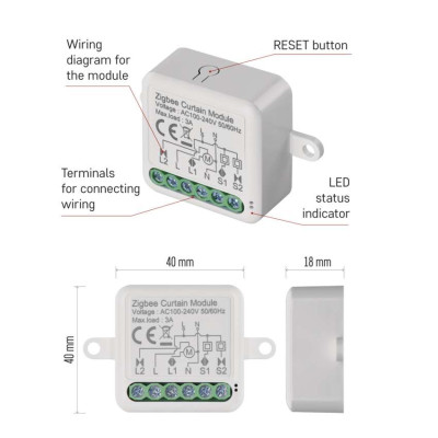 Розумний модуль двигуна EMOS H5109, ZigBee 3.0, 1-канальний Розумний модуль двигуна EMOS H5109, ZigBee 3.0, 1-канальний