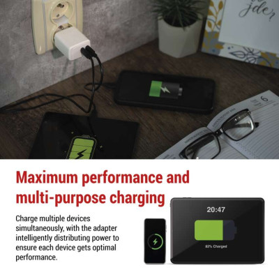 Універсальний USB зарядний пристрій EMOS V03G35 2xUSB-С 15W 220V Універсальний USB зарядний пристрій EMOS V03G35 2xUSB-С 15W 220V