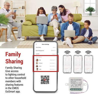 Розумний модуль двигуна EMOS H5110, ZigBee 3.0, 2-канальний Розумний модуль двигуна EMOS H5110, ZigBee 3.0, 2-канальний