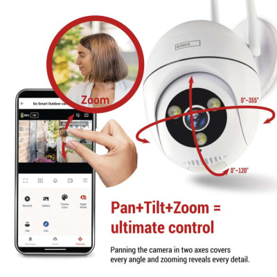Розумна IP-камера Emos H4057 GoSmart зовнішня з Wi-Fi, живлення 5V/1A, біла