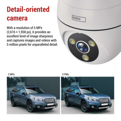 Розумна IP-камера Emos H4057 GoSmart зовнішня з Wi-Fi, живлення 5V/1A, біла