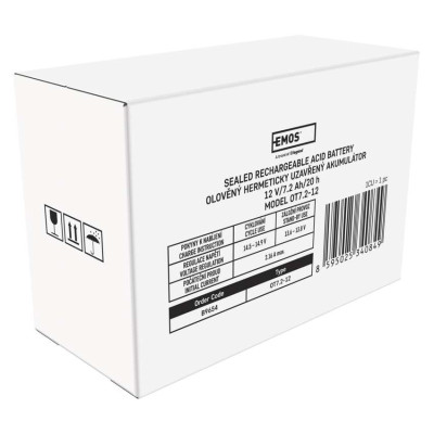 Акумуляторна батарея EMOS B9654, AGM, 12V, 7,2Ah, fast 4,7mm Акумуляторна батарея EMOS B9654, AGM, 12V, 7,2Ah, fast 4,7mm