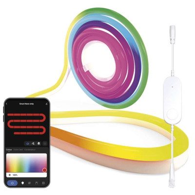 Розумна гнучка світлодіодна стрічка EMOS ZPW313I NEON біла, 3 м, 24 Вт, RGBIC WiFi